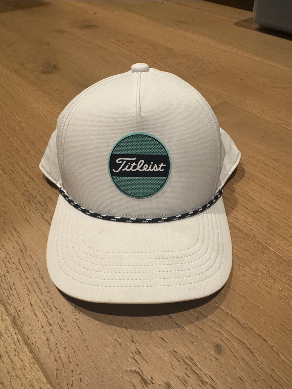 Titleist youth White Cap with Teal Logo Patch